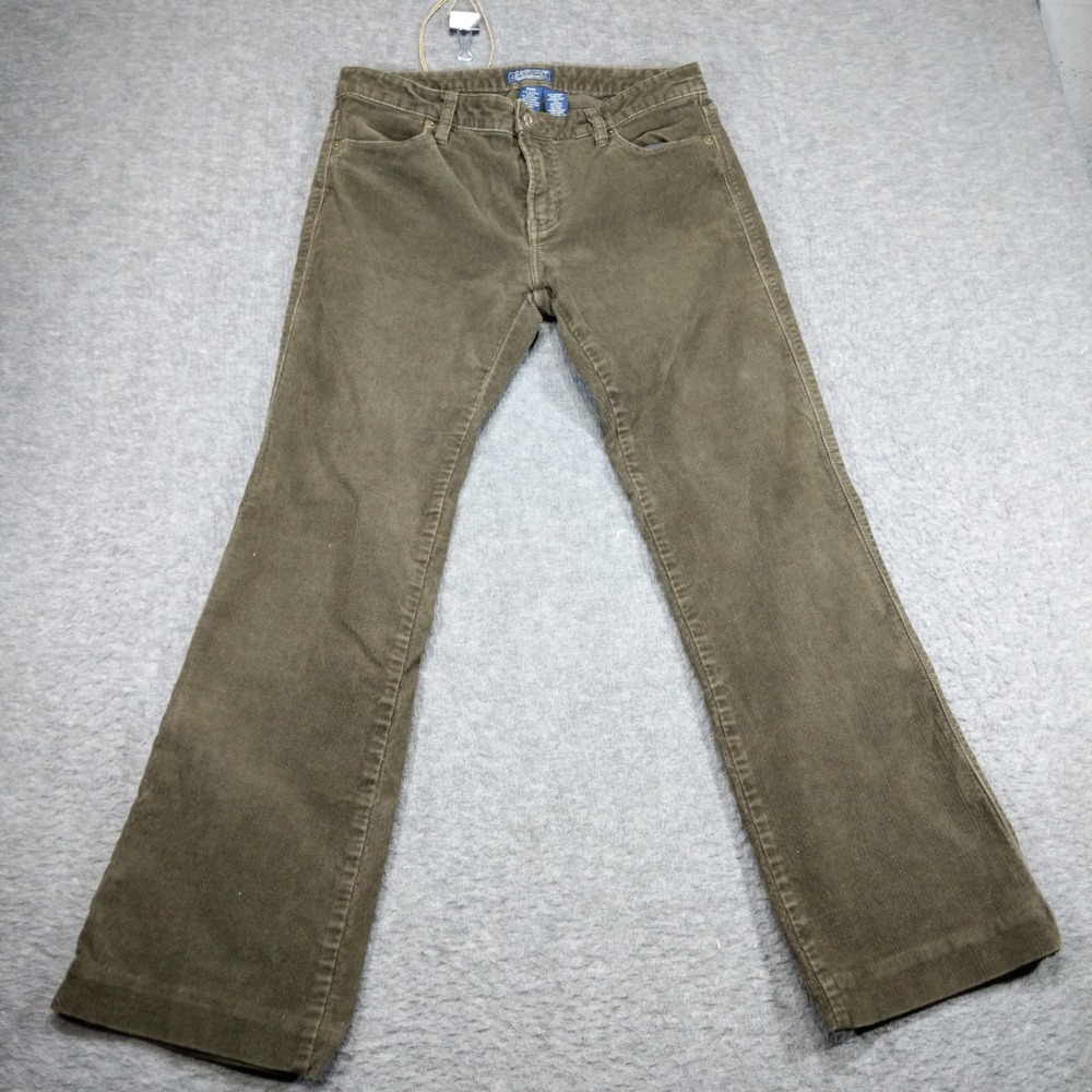 Polo Jeans Company Ralph Lauren Corduroy Pants Women 8x32 Army Green Flap Pocket
